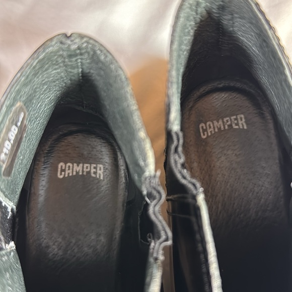 Camper Black Patent Leather Chunky Chelsea Boots Size 38/ 7.5 - Picture 2 of 9